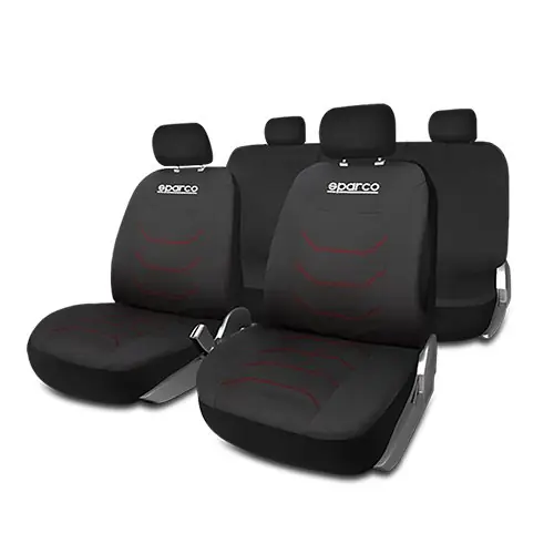 Sparco Juego Fundas Corsa Negra/Roja