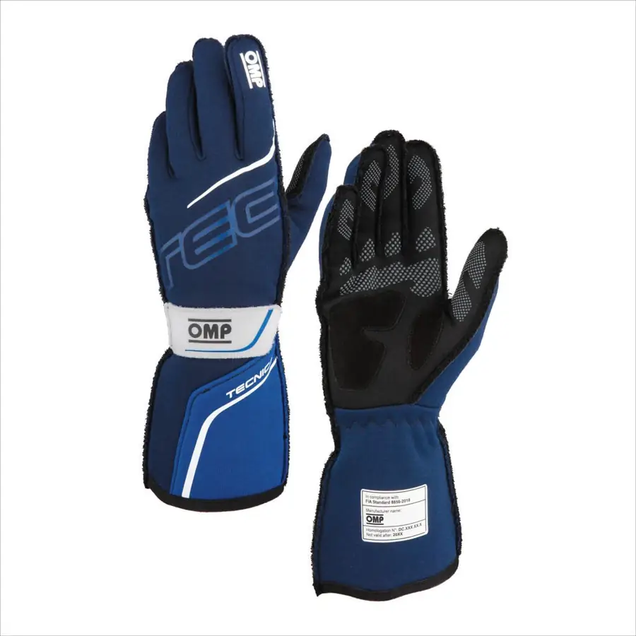 Guantes racing OMP Tecnica FIA 8856-2018 azul Marino azul/Royal azul talla L