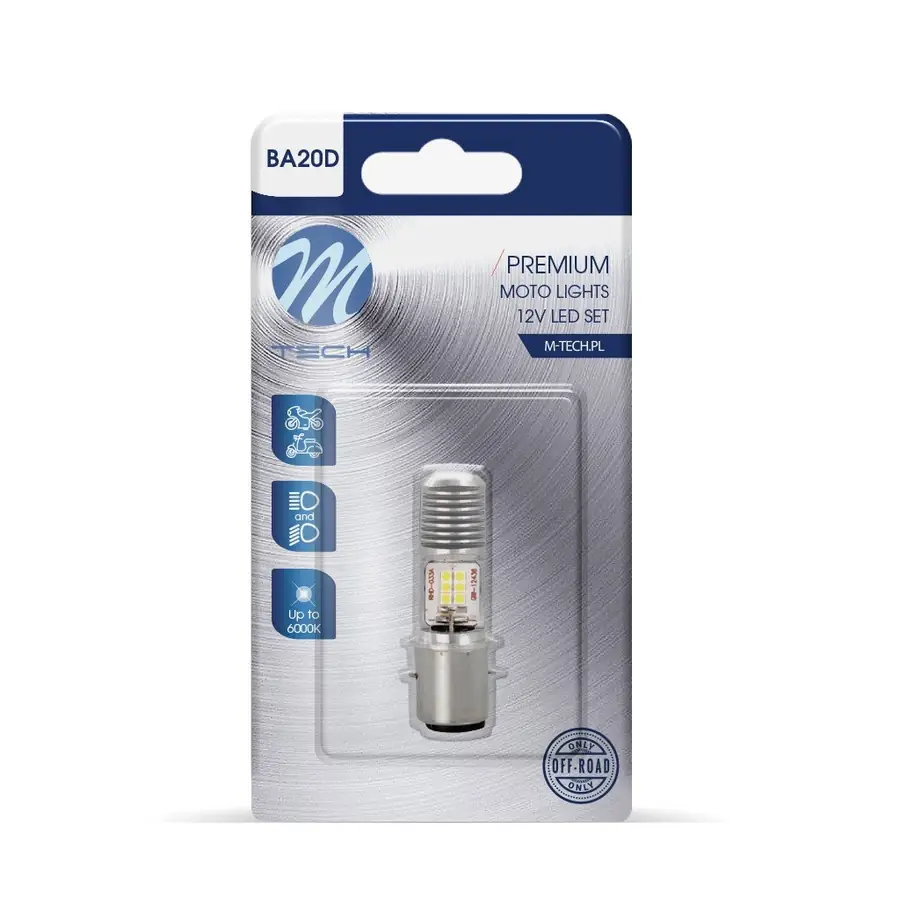 M-Tech Blister 1X LED Ba20D 12X3030 Smd 10-80V Ac/Dc Blanco