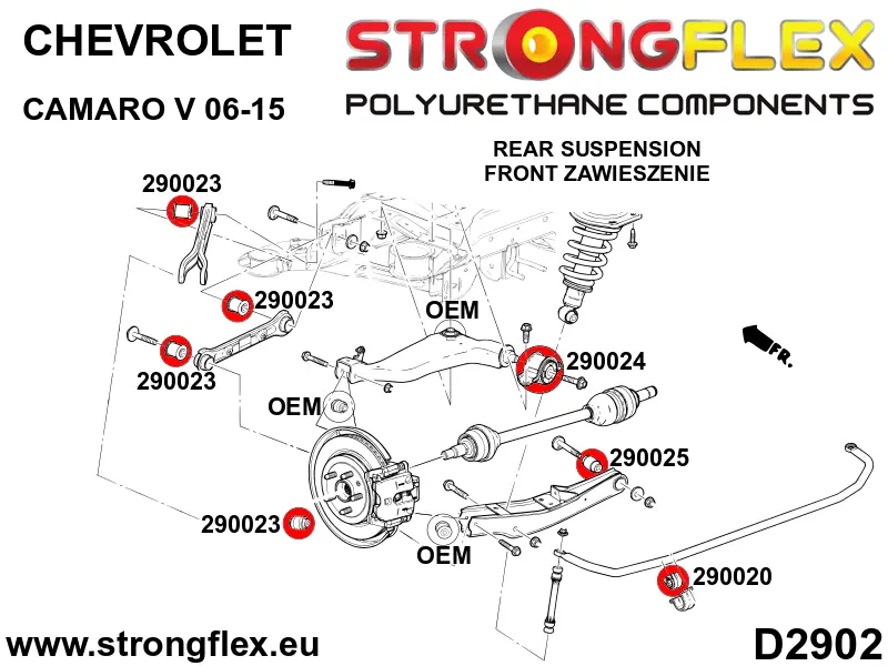 Silentblock de suspensión StrongFlex 290023A para StrongFlex Chevrolet Camaro V 09-15