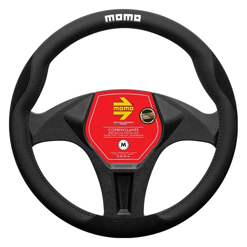 Funda De Volante MOMO Comfort Microf. Black_M 38-39 cm