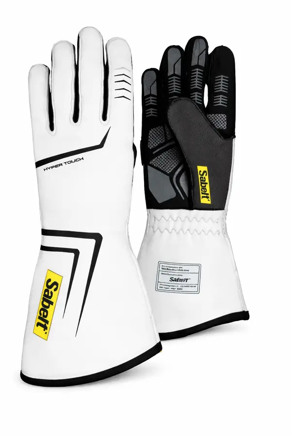 Guantes racing Sabelt FIA 8856-2018 Hero TG-12 Hypertouch Blancos