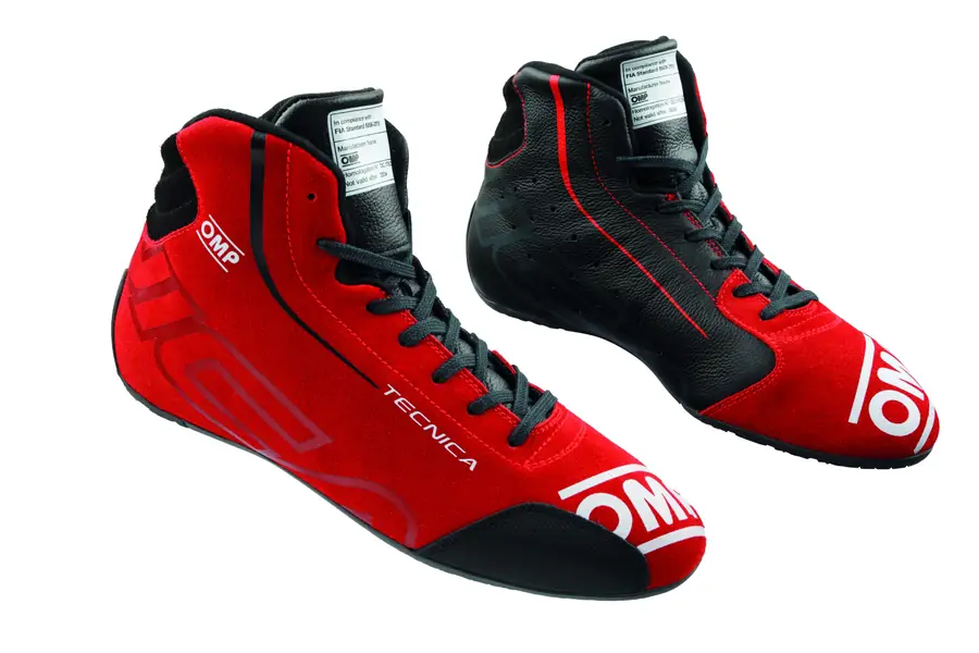 Botines racing OMP Tecnica MY2025 FIA 8856-2018 negro/Red talla 42