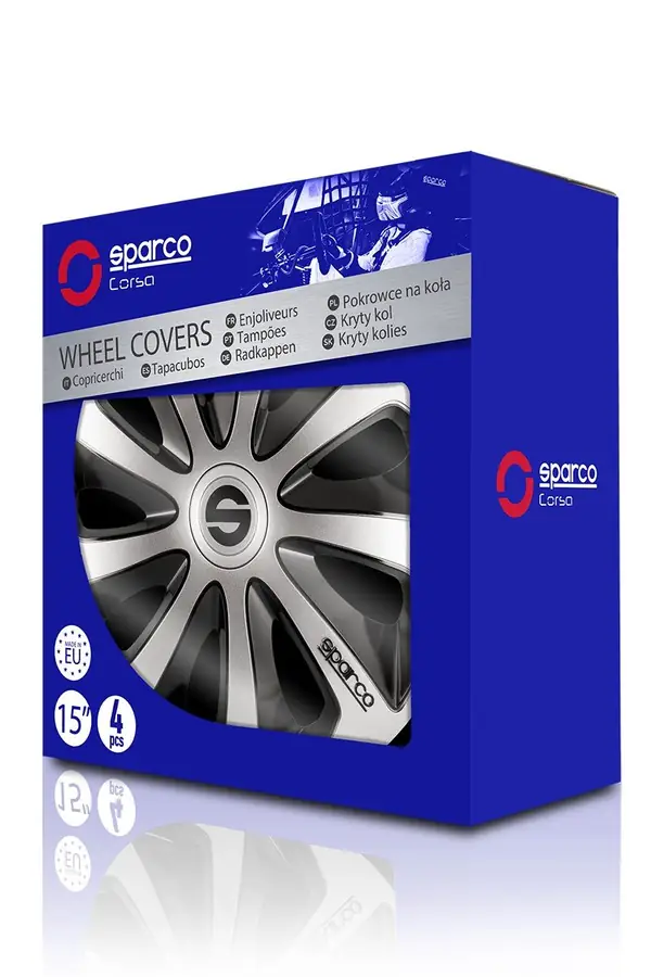 Tapacubos Sicilia Bicolor 15" Plata/negro Spc 4UDS CS5