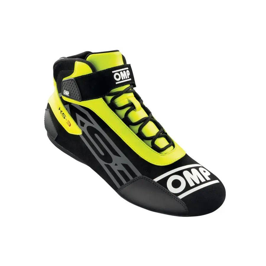 Botines karting OMP KS-3 negro/amarillo flúor talla 43
