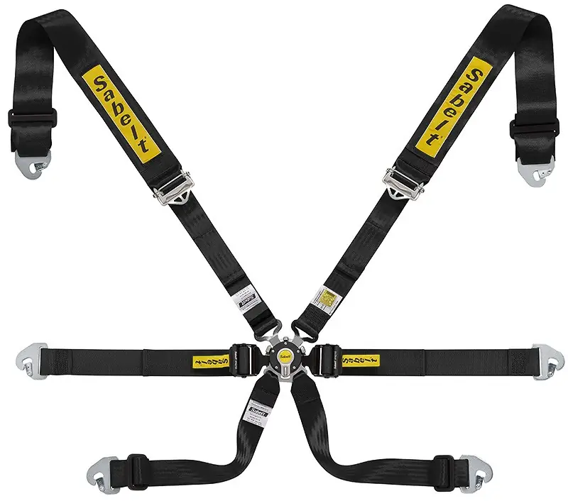 Arnés racing Sabelt Arnes 6 Puntos 3"+2" Gama Top FIA 8853-2016 negro