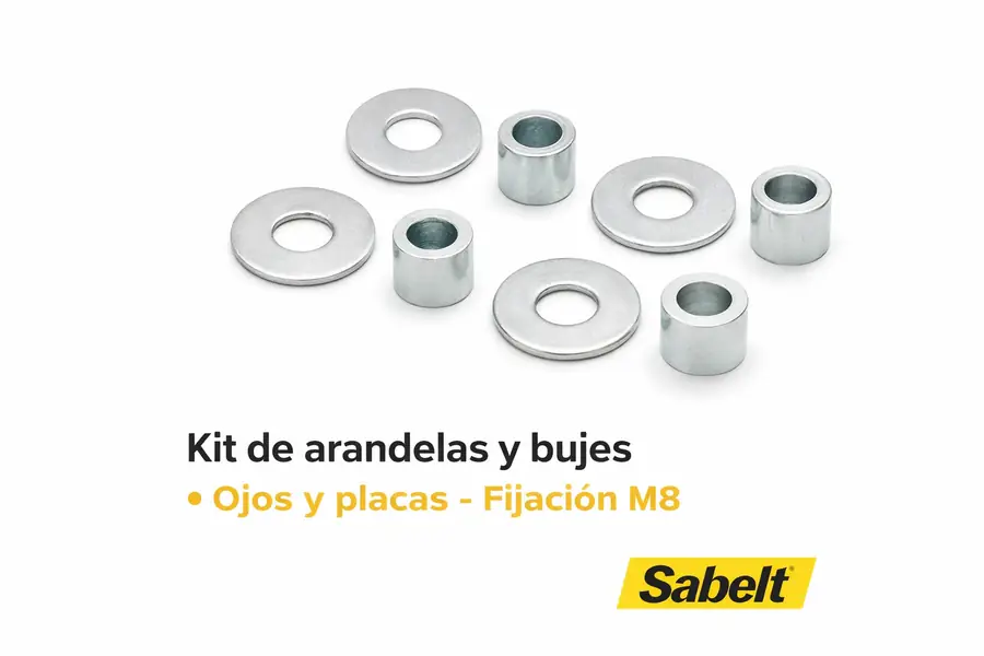 Kit Sabelt de Arandelas y Bujes para Fijación M8 - 6 Unidades Ojos y Placas