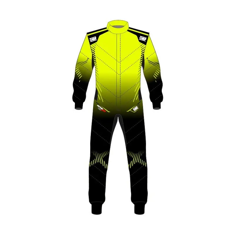 Mono racing OMP Traje Carreras Air One Art FIA 8856-2018 negro/amarillo flúor talla 54