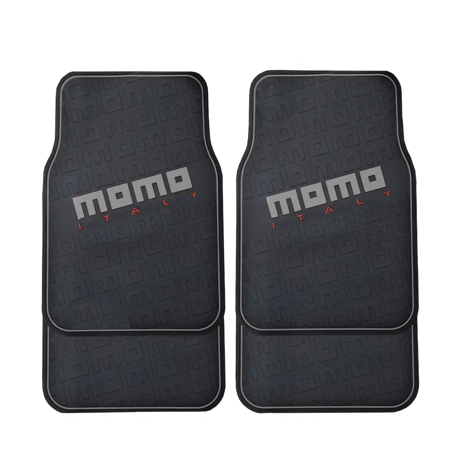 Set Completo 4 Piezas Alfombras MOMO Goma Universales Negro Y Gris