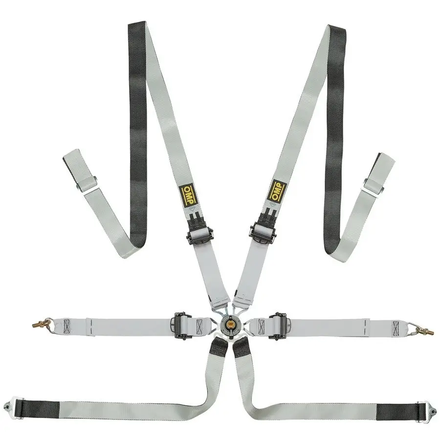 Arnés racing OMP Arnes 6 Puntos ONE-D 2" Pull Down FIA 8853-2016 negro/blanco
