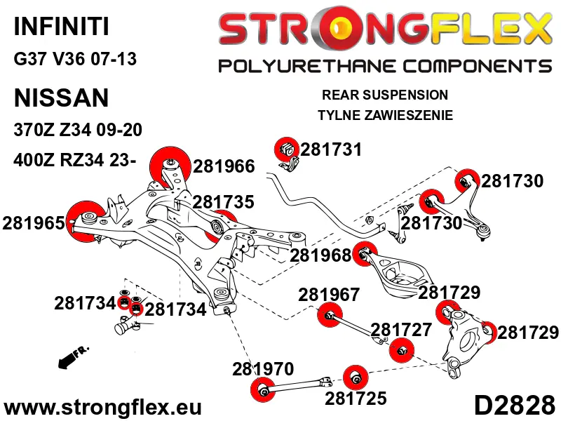 Silentblock de suspensión StrongFlex 281727B para StrongFlex Nissan 400Z Rz34 23