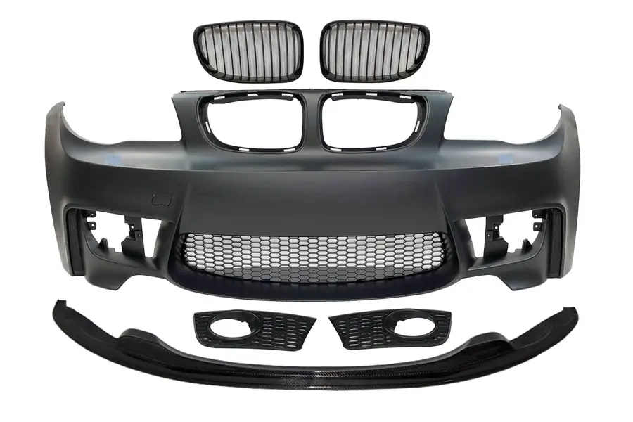 Paragolpes delantero BMW E82 / E88 / E87 / E81 Look M1 2005-2011 Spoiler Carbono - Plástico ABS
