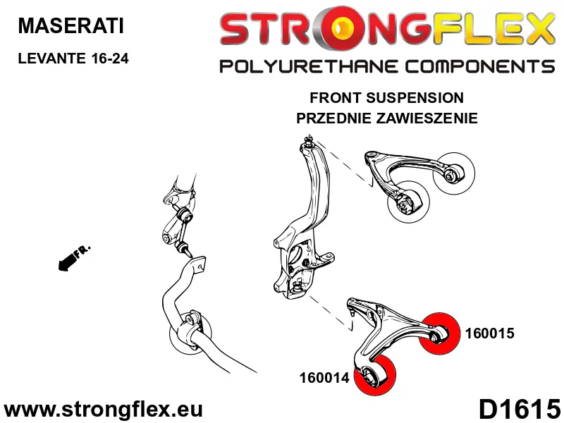 Silentblock de suspensión StrongFlex 160015A para StrongFlex Maserati Levante 16-24