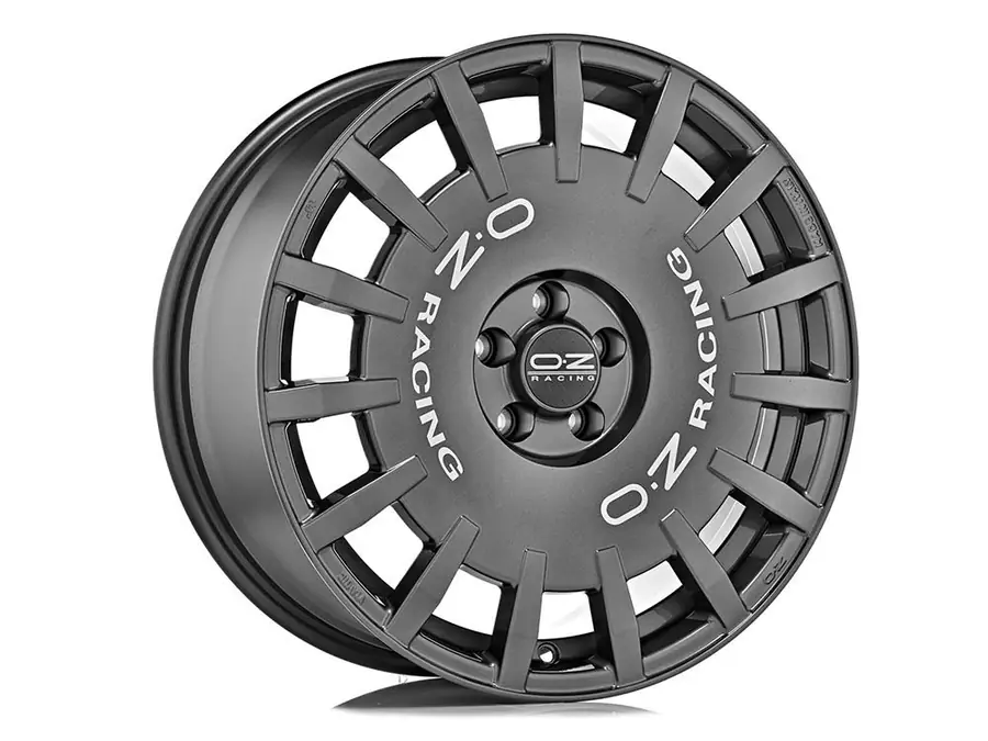Llanta Rally Racing OZ Racing Dark Graphite Silver Lettering 8.5x19 5x114.3 ET38