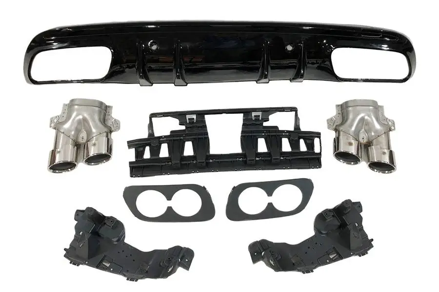 Difusor trasero Mercedes W205 2019+ 4P / SW Look AMG C43 - Plástico ABS