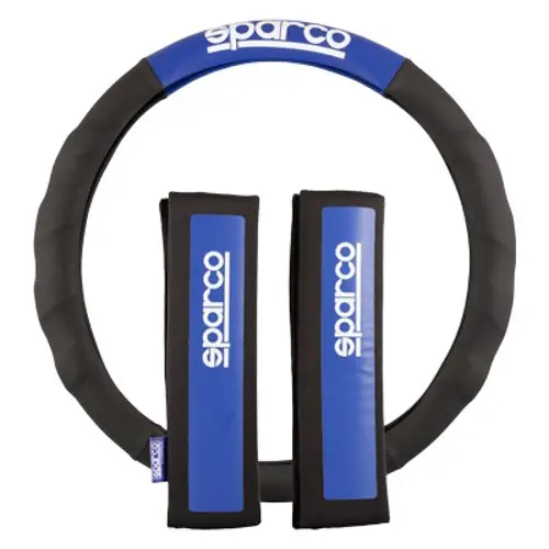 Abc Funda De Volante+Almohadilla N/Az Sparco Negro/Azul Cs10