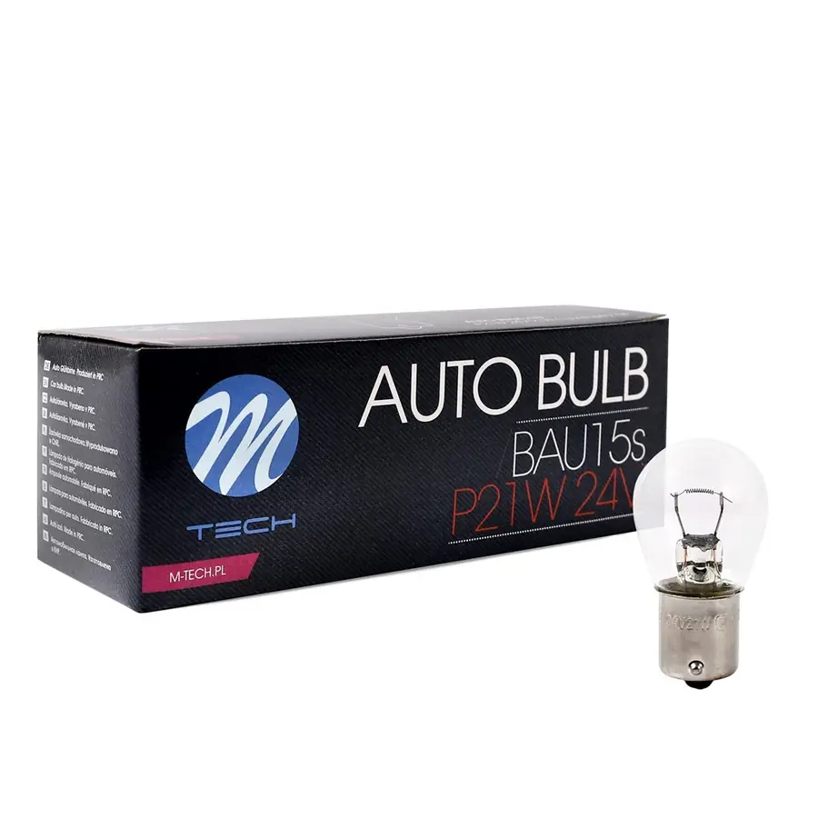 Lámpara M-Tech Bau15S 24V/21W Blanco | 10 Uds