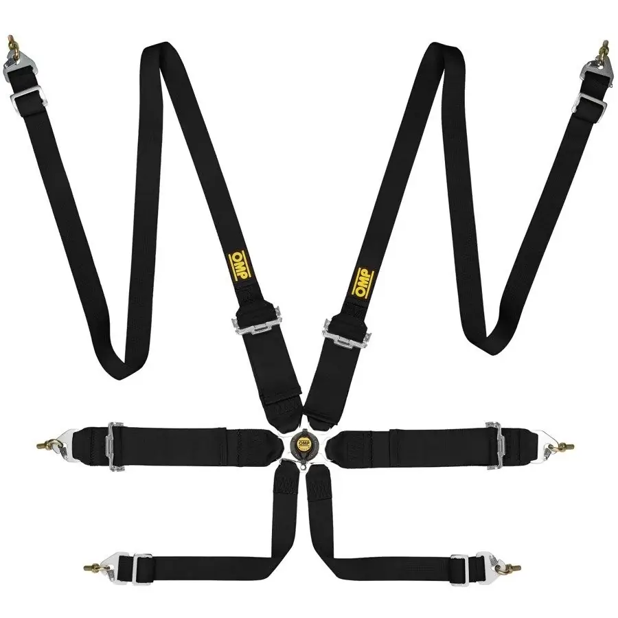 Arnés racing OMP Arnes 6 Puntos First 3+2" Pull Up FIA 8853-2016 negro