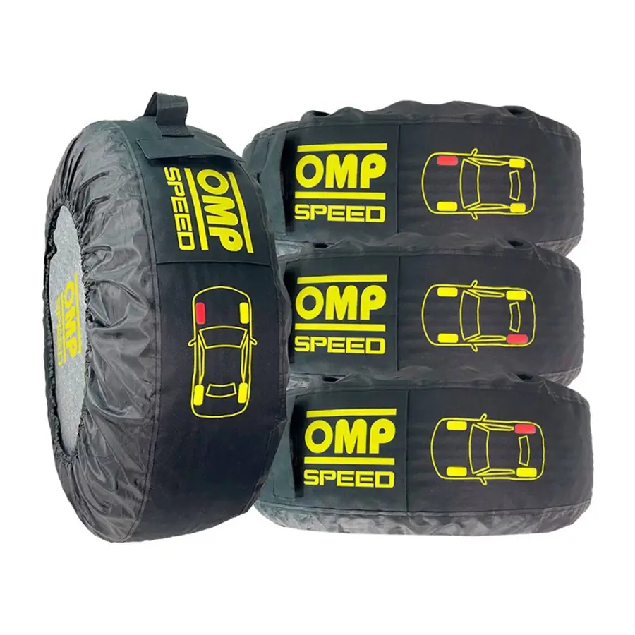OMP Speed Juego De 4 Fundas Universales Para Almacenamiento Y Transporte De Neumáticos Con Bolsillo Y Protección Delantera