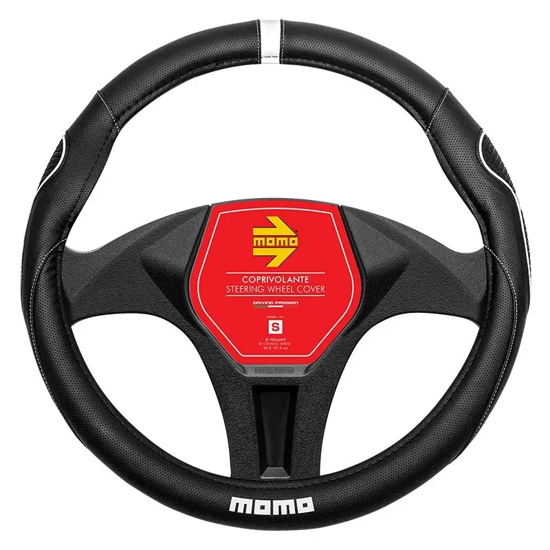 Funda De Volante MOMO Supergrip Universal Negro/Blanco 38-39 cm