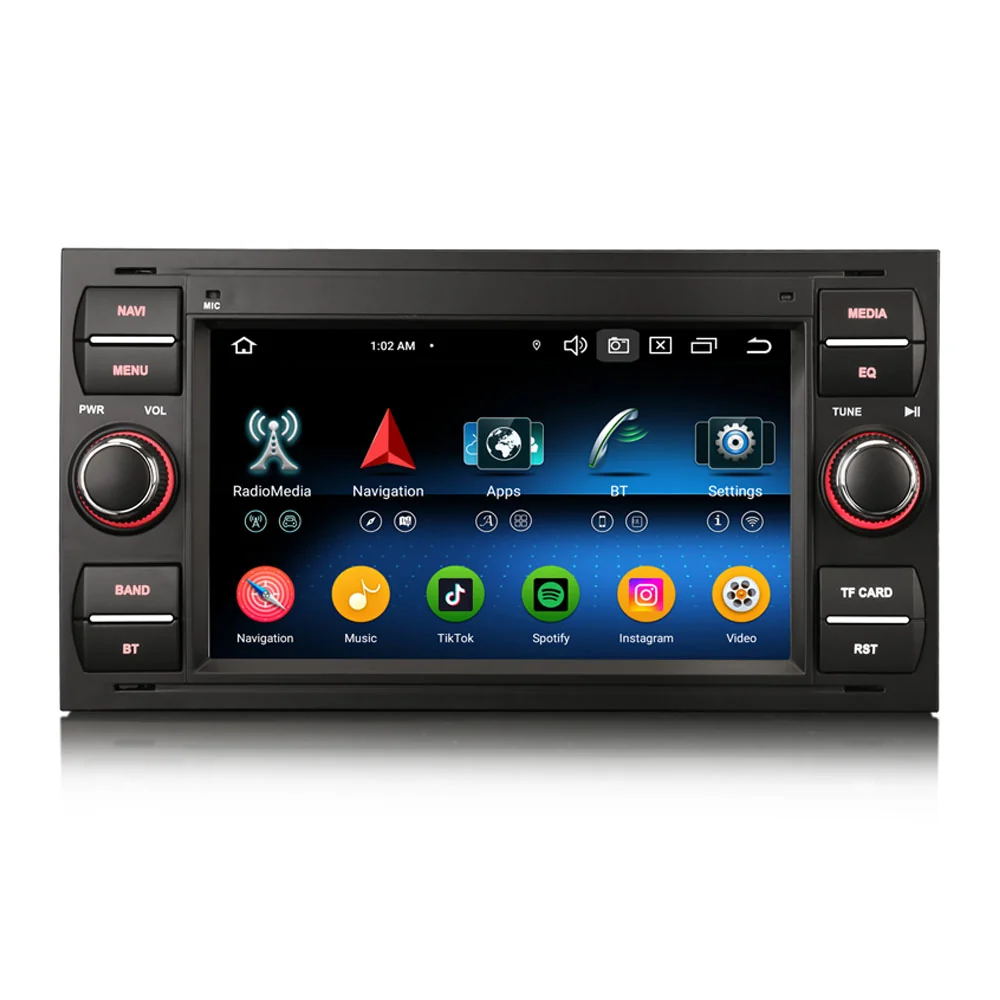 Erisin ES5566FB Android 16 Car Stereo GPS SatNav For FORD S/C-Max Focus II Galaxy Kuga Fiesta Transit Connect CarPlay Auto Radio IPS DSP 4G WiFi
