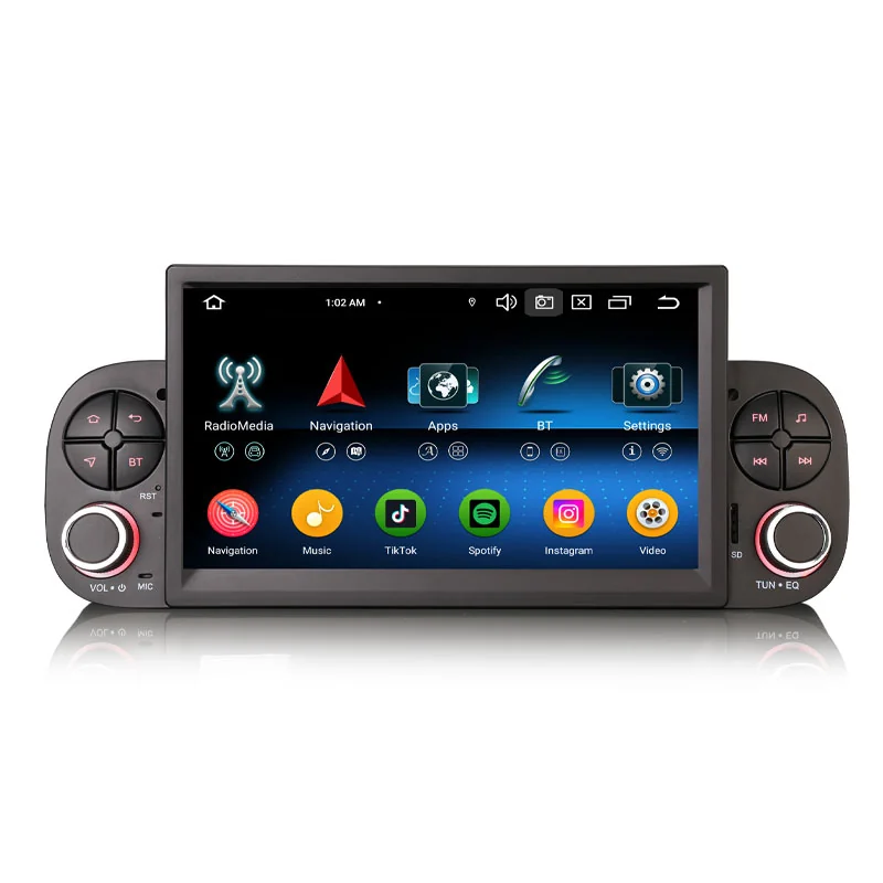 Erisin ES6558P 8-Core Android 16.0 Car Multimedia CarPlay Auto GPS For Fiat Panda (MK3 Type 319) 2013-2020 Radio Stereo DSP IPS Screen