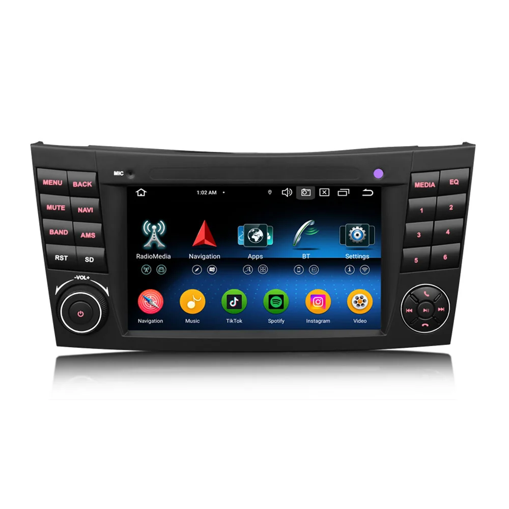 Erisin ES5581E Android 16 Car Multimedia Player For Mercedes Benz CLS Class W219 E-Class W211 Stereo GPS SatNav CarPlay Auto DSP 4G WiFi IPS Screen