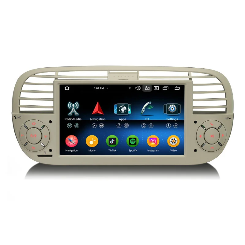 Erisin ES6550FW Android 16 Car Stereo GPS for Fiat 500 500C 500S 500E Multimedia Player DPS WiFi CarPlay AUTO radio 4G IPS Screen