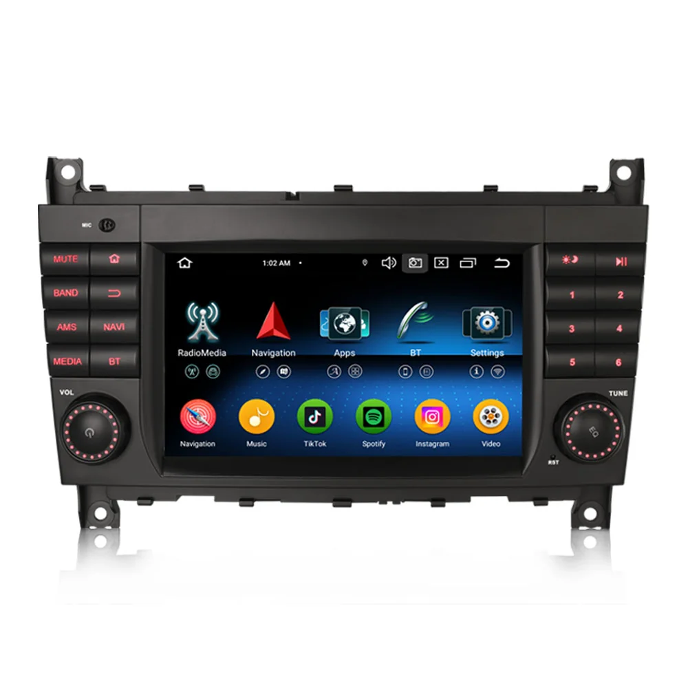 Erisin ES5569C Android 16.0 Car Stereo For Mercedes Benz C-Class W203 CLC W203 G-Class W463 CarPlay Auto 4G WiFi DSP GPS System IPS BT5.0