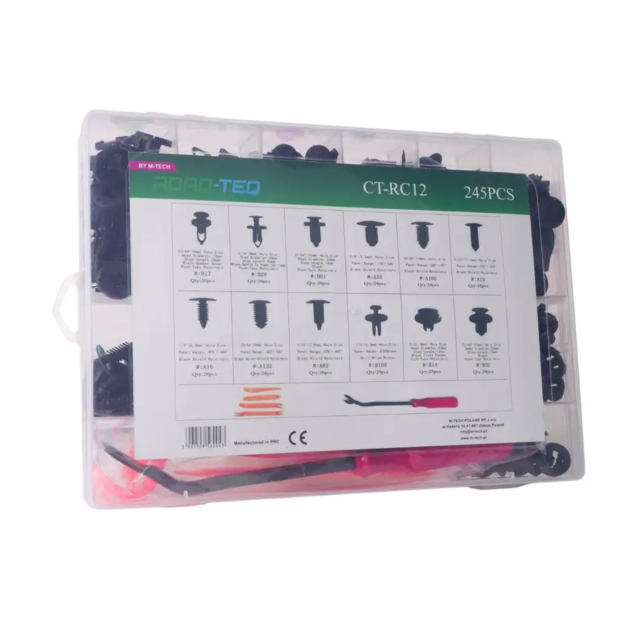 M-Tech Set de clips de montaje 240 uds