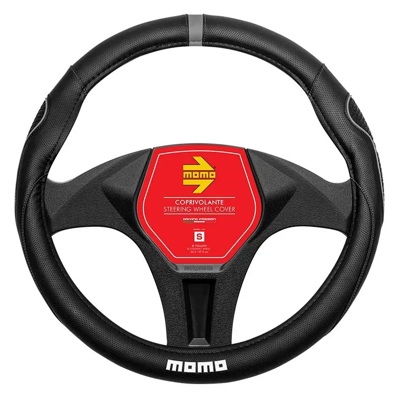 Funda De Volante MOMO Supergrip Universal Negro Y Gris 38-39 cm
