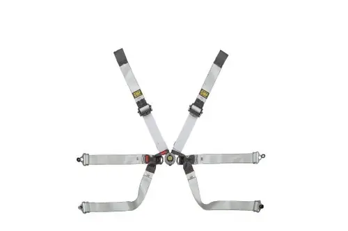Arnés racing OMP Arnes en Dyneema® para Formula - 6 Puntos - Ergal Ajuste - negro/blanco