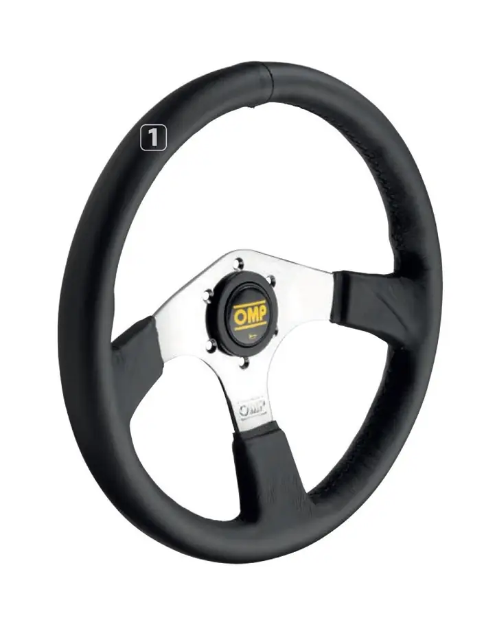 Volante racing OMP Asso Piel 350MM Brazos Cromo