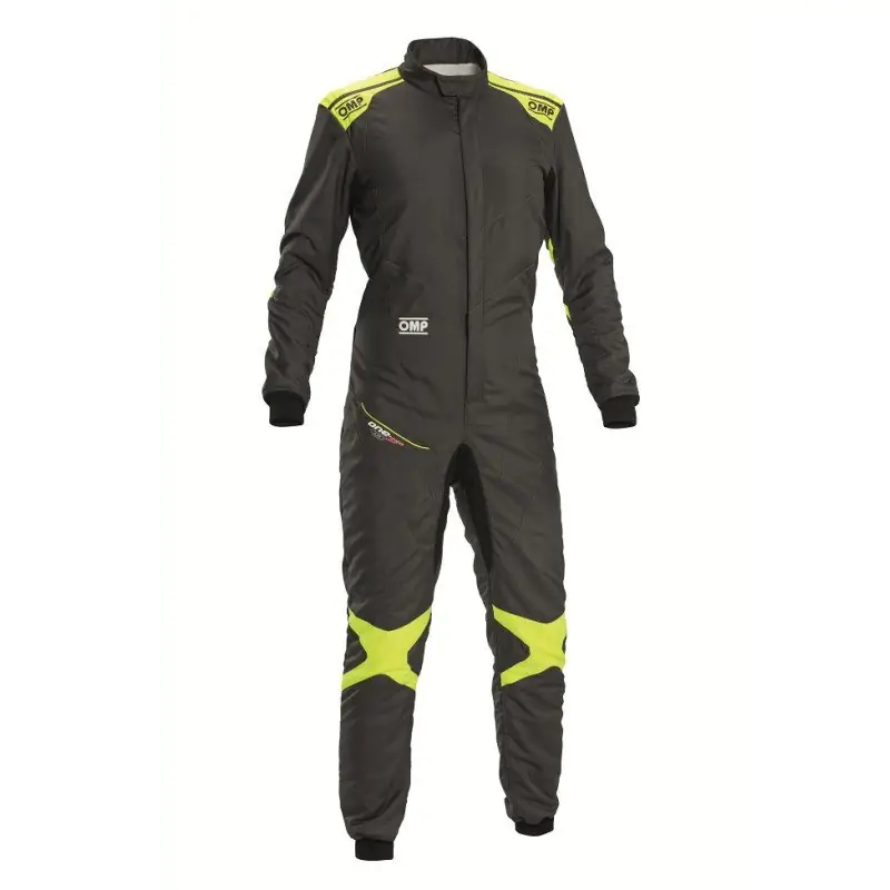 Mono racing OMP Traje Carreras One Evo Air FIA 8856-2018 gris HIERRO/amarillo flúor talla 52