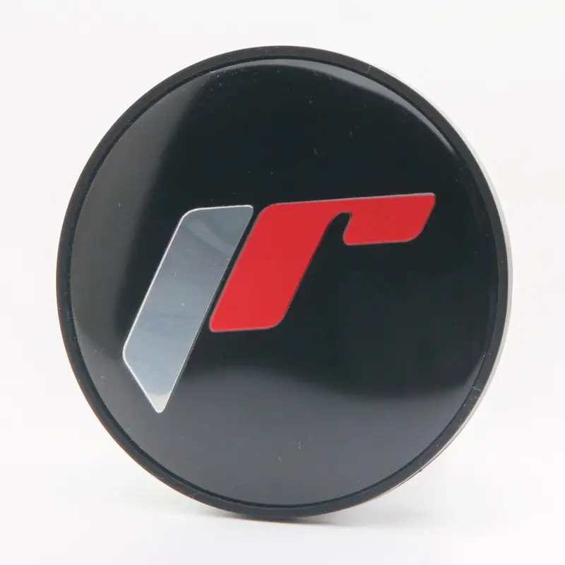 Sticker for Center Cap 087 - Black + Silver/red Letters